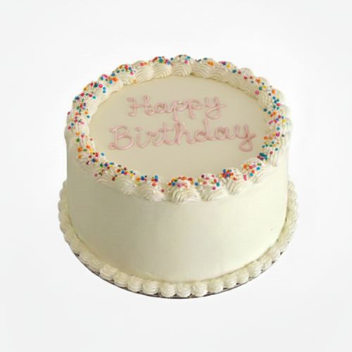 Vanilla Sprinkles Dedication Cake